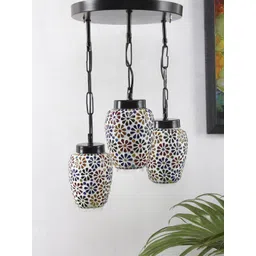 Devansh Multi Mosaic Glass Cluster Ceiling Lamp-picture-42