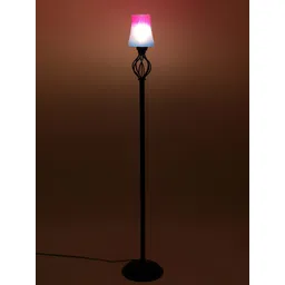Devansh Multicolored Basket Iron Floor Standing Lamp image 2
