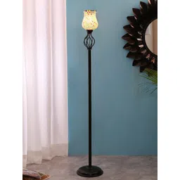 Devansh Multicolored Basket Mosaic Glass Floor Standing Lamp-picture-29