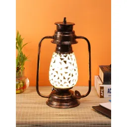 Devansh Multicolored Copper Mosaic Glass Lantern Table lamp-picture-30