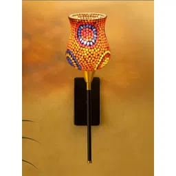 Devansh Multicoloured & Multicoloured Glass Traditional Frustum Shaped Wall Lamp-picture-11