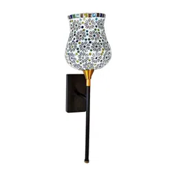 Devansh Multicoloured & Multicoloured Printed Glass Traditional Wall Lamp-picture-38