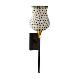 Devansh Multicoloured & Multicoloured Textured Glass Contemporary Abstract Shaped Shaped Wall Lamp-picture-13
