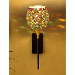 Devansh Multicoloured & Multicoloured Textured Glass Contemporary Abstract Shaped Shaped Wall Lamp-picture-20