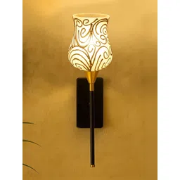 Devansh Multicoloured & White Printed Glass Contemporary Frustum Shaped Wall Lamp-picture-31