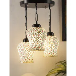Devansh Multicoloured Mosaic Glass Cluster Hanging Lamp-picture-34