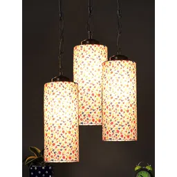 Devansh Multicoloured Printed Cylindrical Cluster Hanging Lamp-picture-15