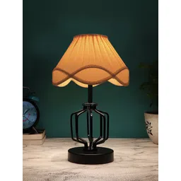 Devansh Off White & Black Solid Shade Table lamp with Iron Base-picture-20