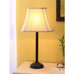 Devansh Off White & Black Traditional Small Pipe Wrought Iron Table Lamp with Shade-picture-23