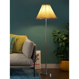 Devansh Off-White And Silver-Toned Textured Frustum Steel Base Vintage Floor Lamps-picture-45
