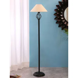 Devansh Off White Basket Stick Pipe Wrought Iron Floor Lamp-picture-52