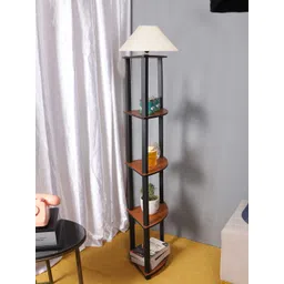 Devansh Off-White Cotton Flat Shelf Floor Lamp-picture-10