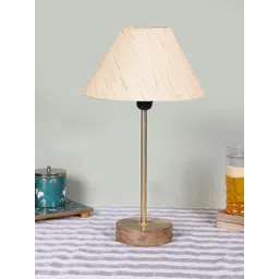 Devansh Off White Frustum Wooden Base Table Lamp-picture-21