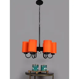 Devansh Orange & Black Iron Quirky Ceiling Lamp-picture-24