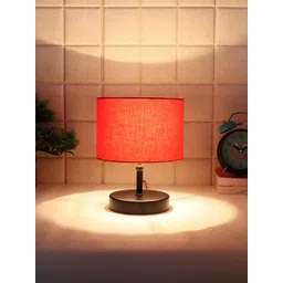Devansh Orange & Black Iron Table Lamp with Cotton Shade-picture-39