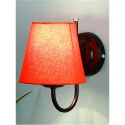 Devansh Orange & Black Traditional Armed Sconce Wall Lamp with Shade-picture-26