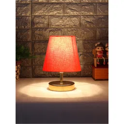 Devansh Orange & Gold Toned Iron Contemporary Table Lamp-picture-22