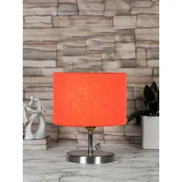 Devansh Orange-Colored Steel Table Lamp With Cotton Shade-picture-19