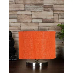 Devansh Orange-Colored Textured Steel Table Lamp With Jute Shade-picture-21