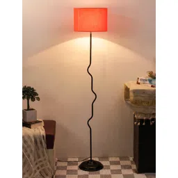 Devansh Orange Solid Traditional Cotton Shade Club Lamp-picture-39