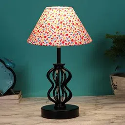 devansh Palmer Multicolor Cotton Table Lamp With Iron Base-picture-19