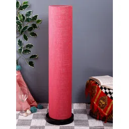 Devansh Pink & Black Solid Traditional Column Lamp with Shade-picture-39