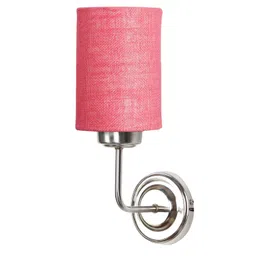 Devansh Pink & Pink Textured Metal Cylinder Shaped Wall Lamp-picture-39