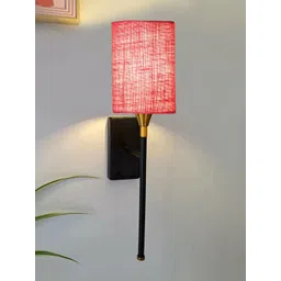 Devansh Pink & Red Textured Glass Contemporary Cylinder Shaped Wall Lamp-picture-23