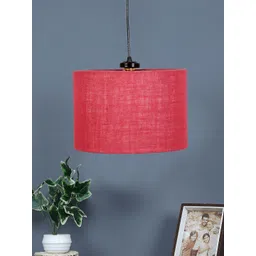 Devansh Pink Cylindrical Jute Ceiling Lamp-picture-11