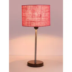 Devansh Pink Cylindrical Wooden Table Lamp-picture-20
