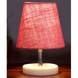 Devansh Pink Jute Round Wood white Table Lamp-picture-10