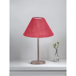 Devansh Pink Steel Frustum Shaped Table Lamp With Shade-picture-24