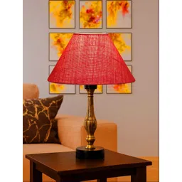 Devansh Pink Textured Wood Traditional Frusturical Shaped Table Lamp-picture-38