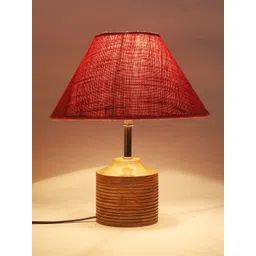 Devansh Pink Traditional Frustum Shaped Lamp with Shade-picture-36