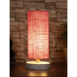 Devansh Pink Wooden Cylindrical Table Lamp image 3
