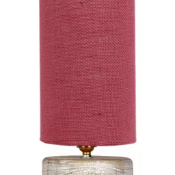 Devansh Pink Wooden Cylindrical Table Lamp image 4