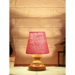 Devansh Pink Wooden Frustum Table Lamp-picture-33
