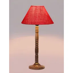 Devansh Pink Wooden Frusturical Shaped Table Lamp-picture-35
