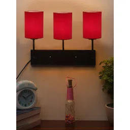 Devansh Red & Black Cylindrical Cotton Cluster Wall-Mounted Lamp-picture-28