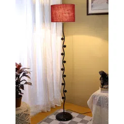 Devansh Red & Black Cylindrical Quirky Floor Lamp-picture-33