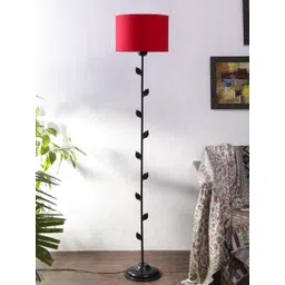 Devansh Red & Black Solid Contemporary Floor Lamp With Leaf Details-picture-32