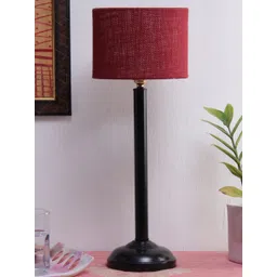 Devansh Red & Black Solid Traditional Buffet Table Lamp with Shade-picture-39