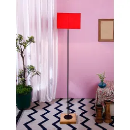 Devansh Red & Black Solid Traditional Club Lamp with Shade-picture-27