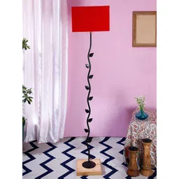 Devansh Red & Black Solid Traditional Club Lamp with Shade-picture-25