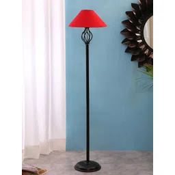 Devansh Red & Black Wrought Iron Floor Lamp-picture-13