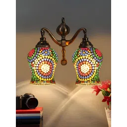 Devansh Red & Blue Textured Metal Traditional Wall Lamp-picture-38