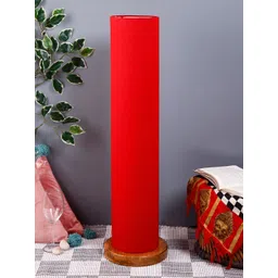 Devansh Red & Brown Solid Traditional Column Lamp with Shade-picture-31