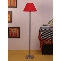 Devansh Red & Gunmetal-Toned Solid Conical Club Lamp-picture-48
