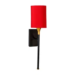 Devansh Red & Red Glass Contemporary Cylinder Shaped Wall Lamp-picture-12