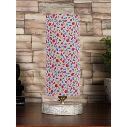 Devansh Red & White Printed Cotton Table Lamp With Wood Base-picture-32